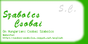 szabolcs csobai business card